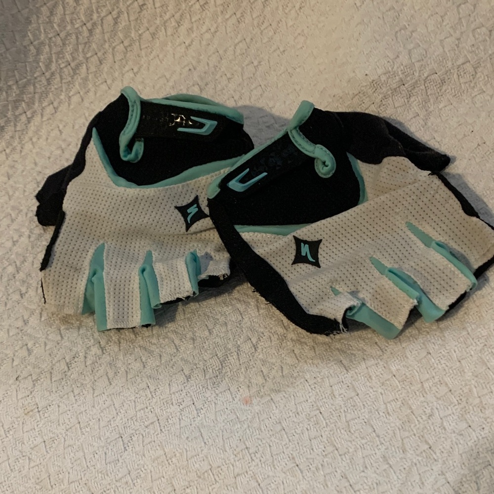 *3/$10* Specialized Women's Black and Teal Gloves